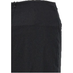 Black Cotton Midi Skirt