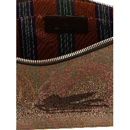 Brown Cotton Clutch Bag