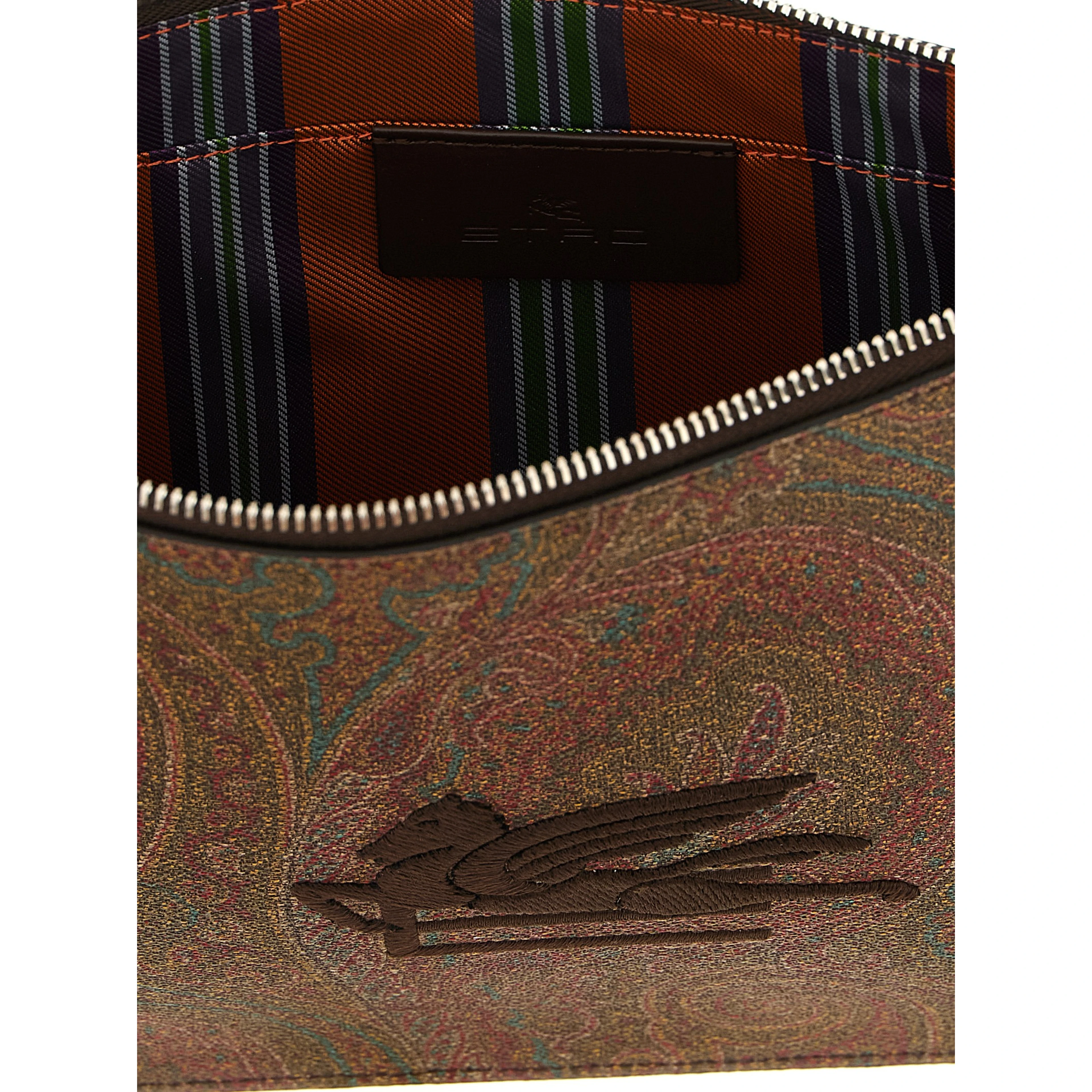 Brown Cotton Clutch Bag