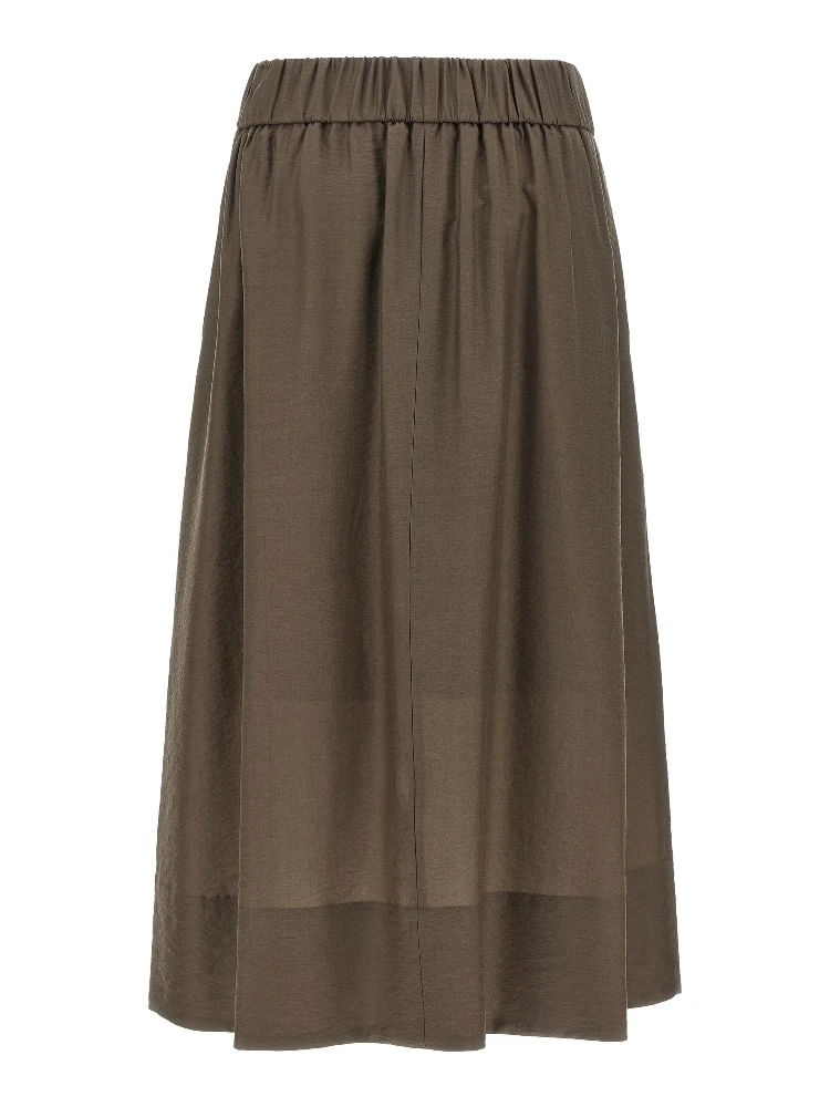 Brown Lycra Midi Skirt alternative