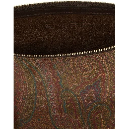 Brown Cotton Crossbody Bag