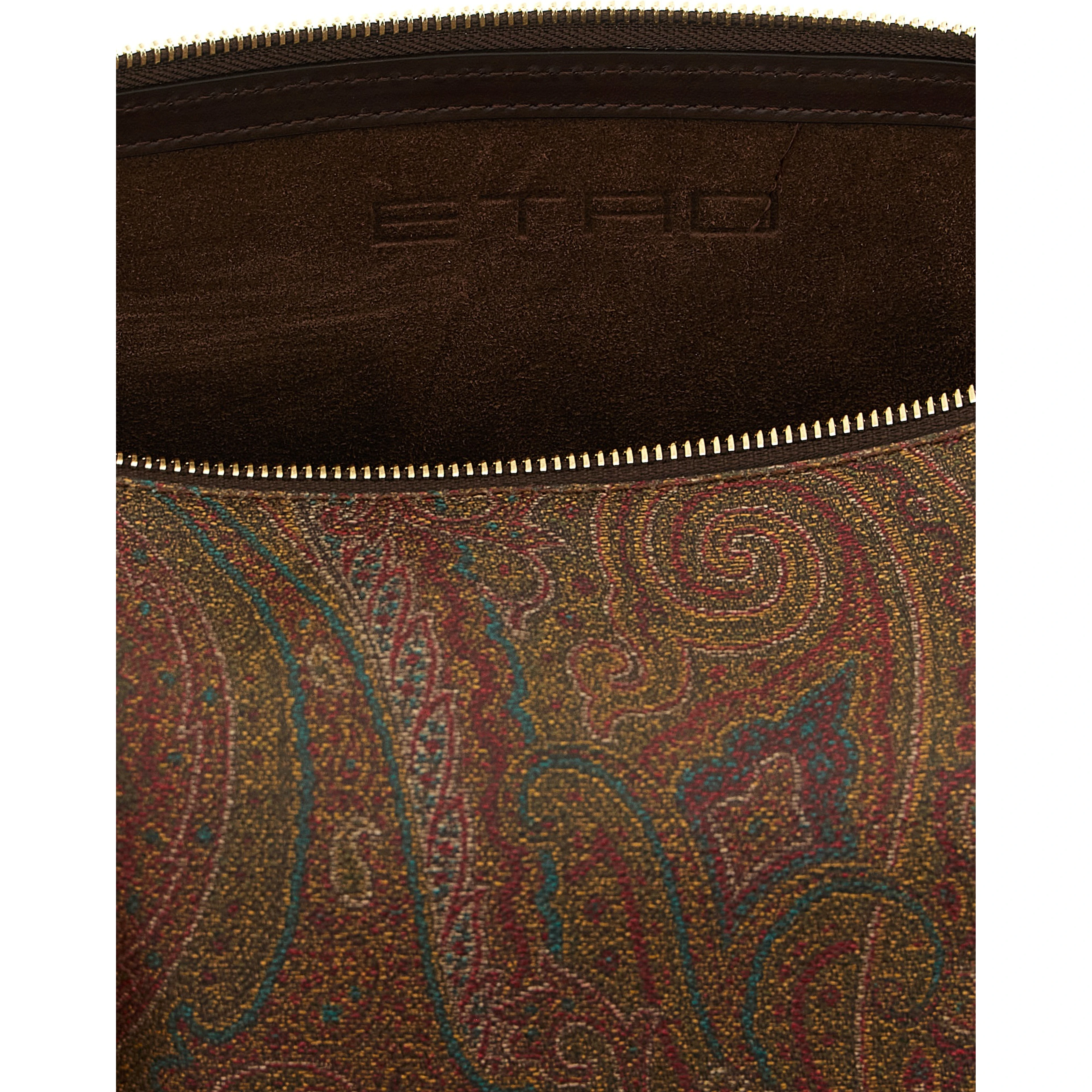 Brown Cotton Crossbody Bag