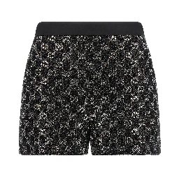 Black Viscose Bermuda Shorts
