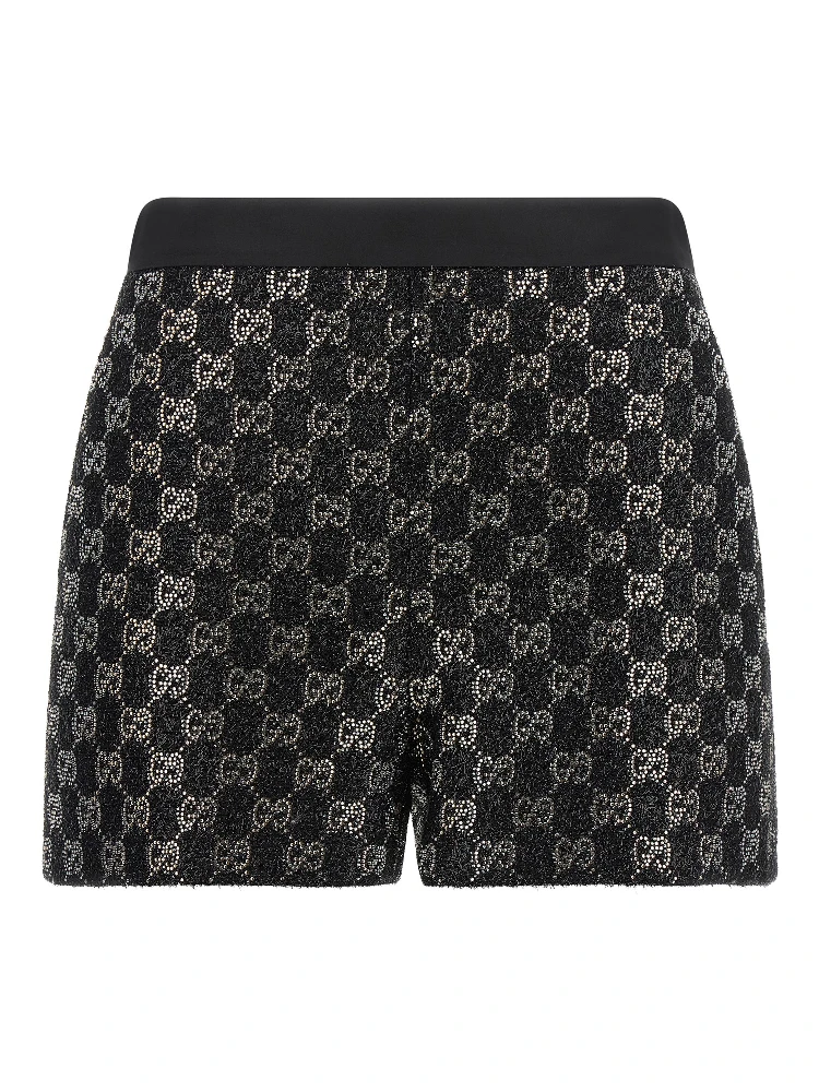 Black Viscose Bermuda Shorts
