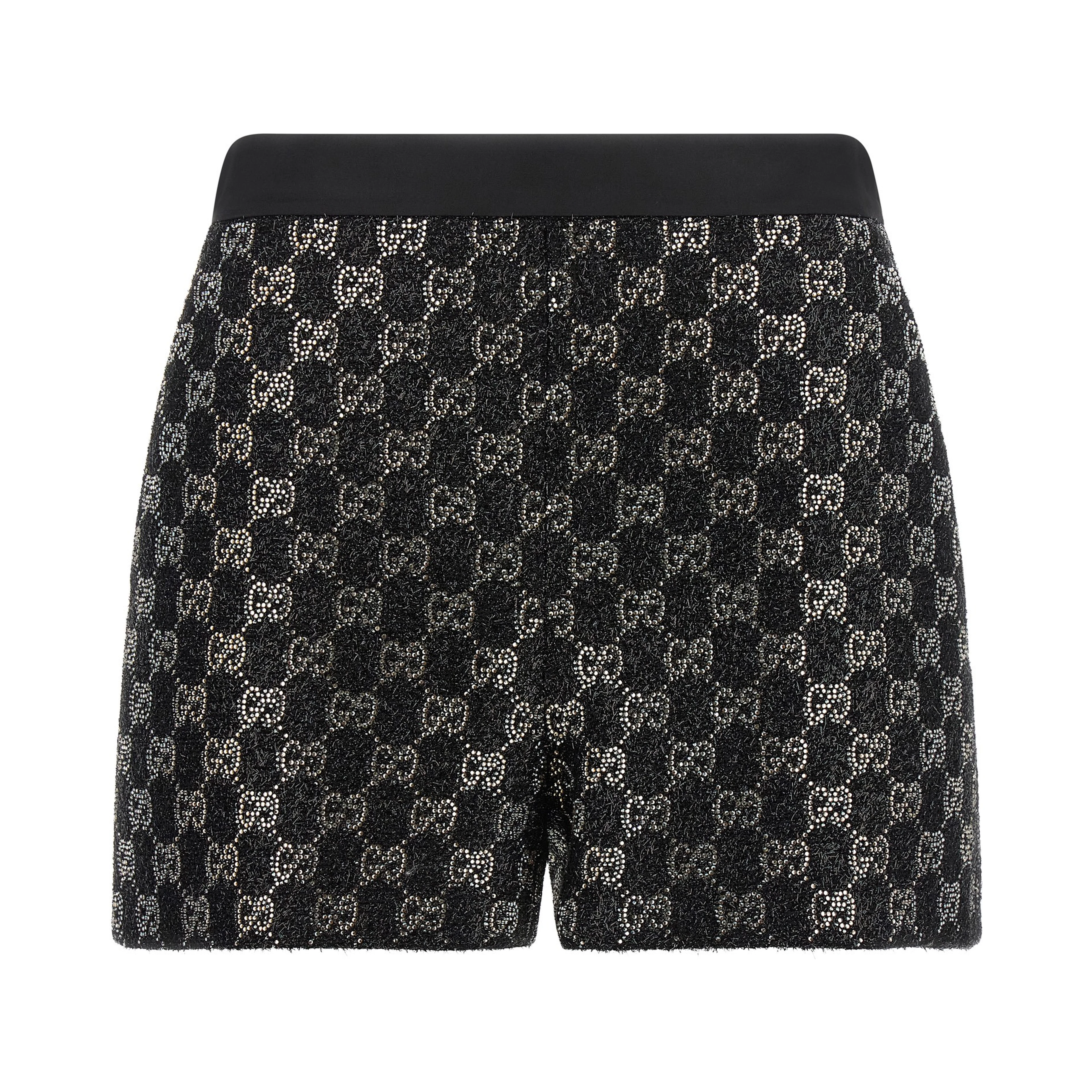 Black Viscose Bermuda Shorts