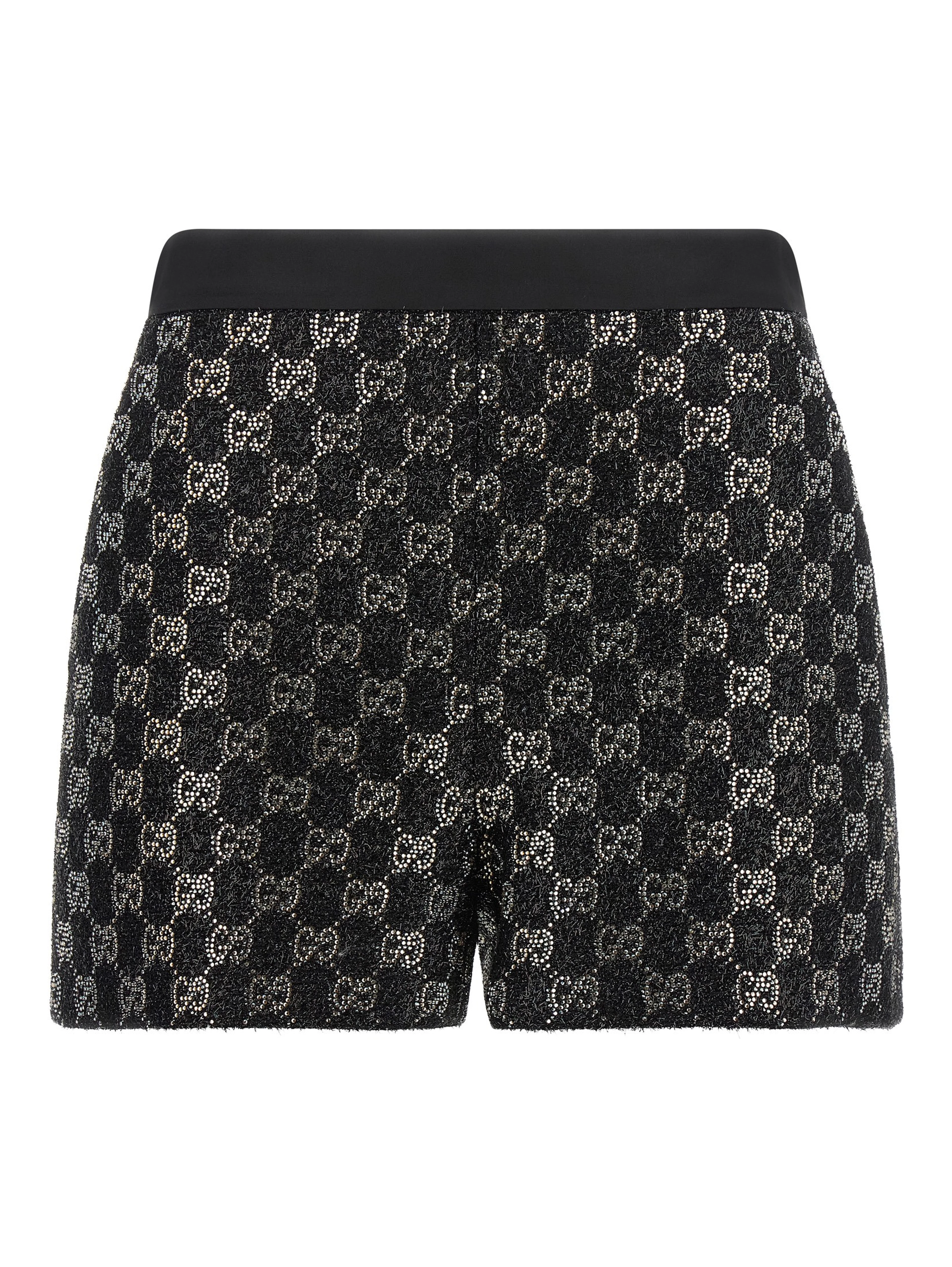 Black Viscose Bermuda Shorts