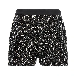 Black Viscose Bermuda Shorts