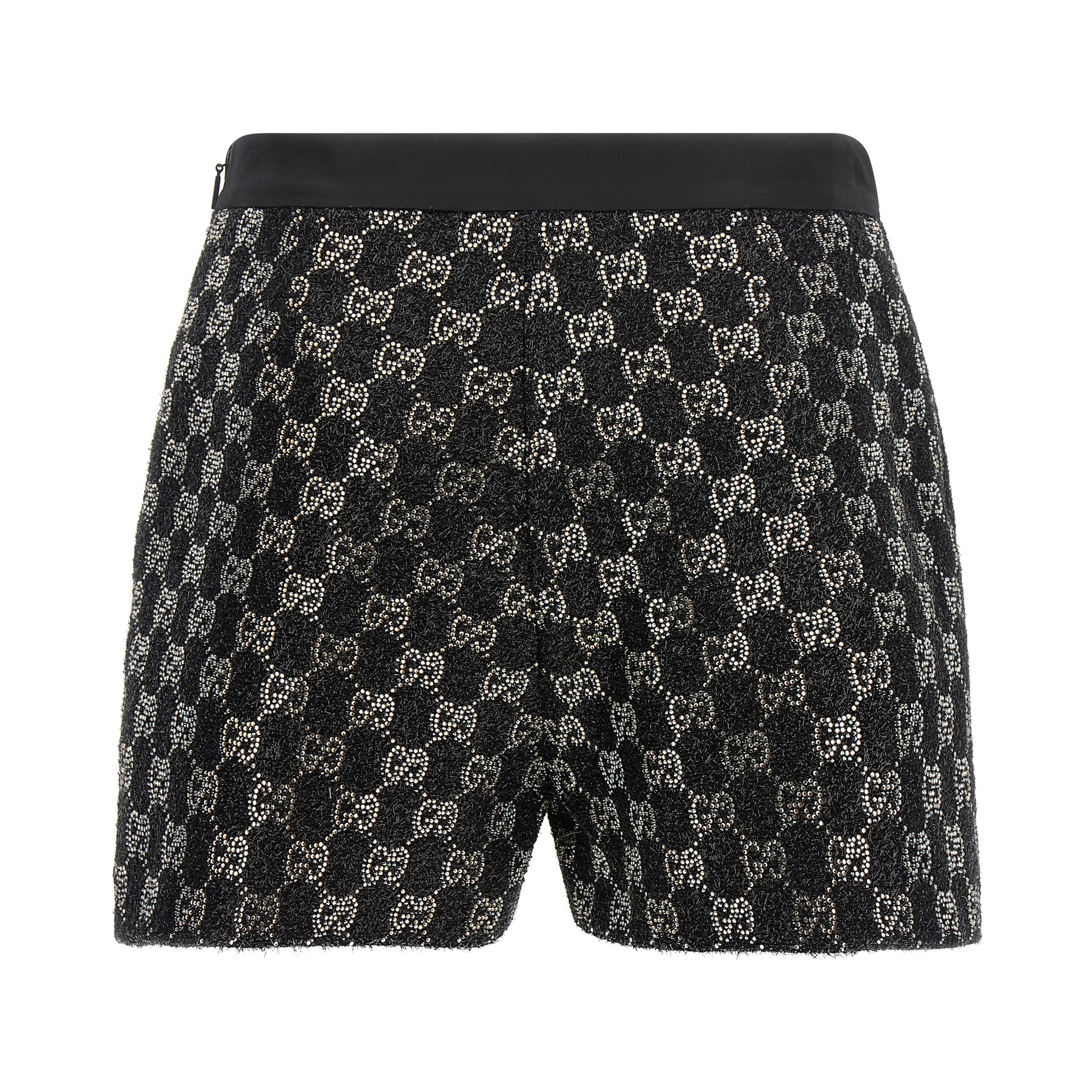 Black Viscose Bermuda Shorts