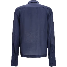 Blue Wool Oves Aries Dress Shirt