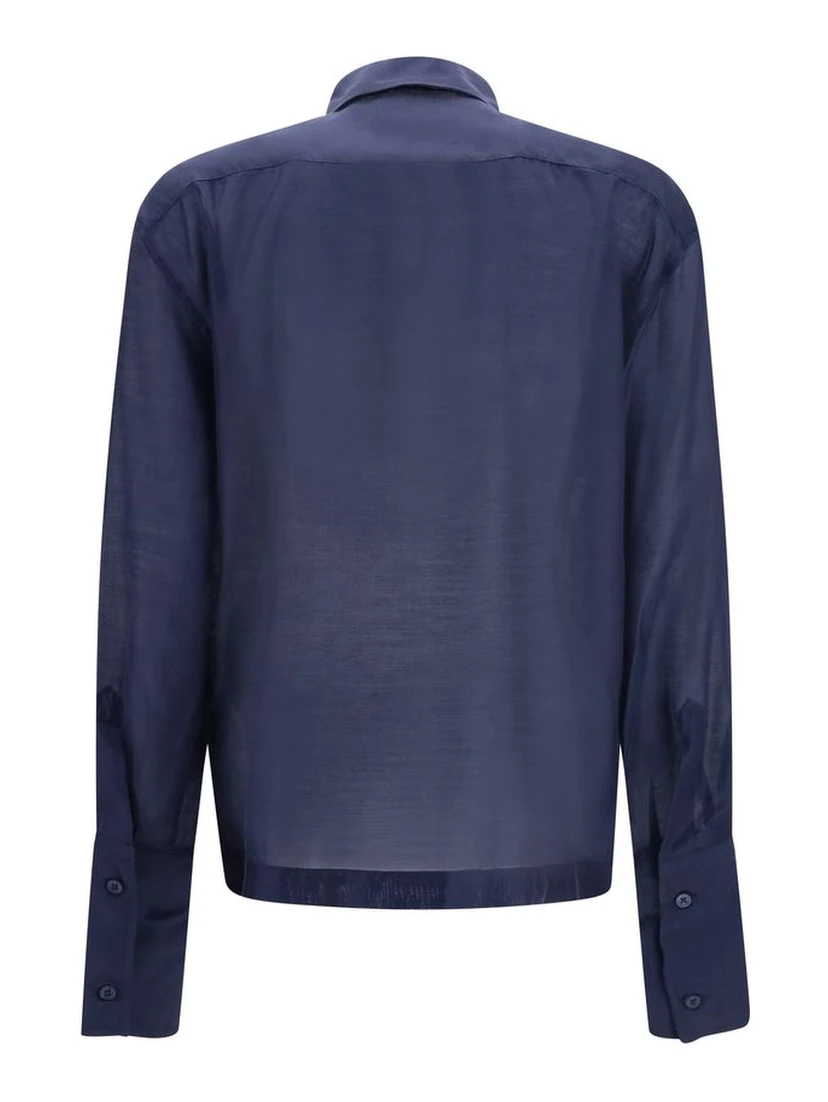 Blue Wool Oves Aries Dress Shirt