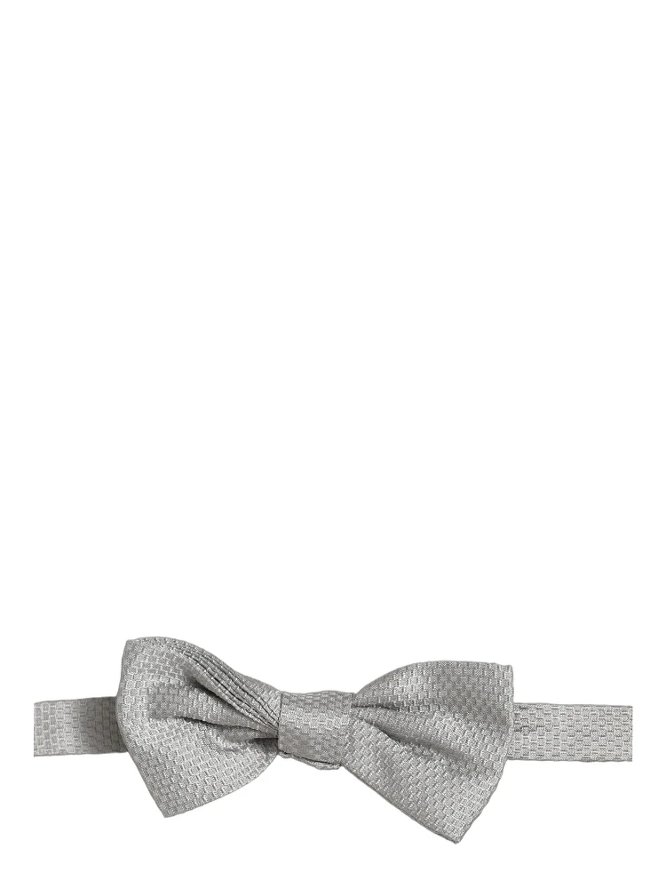Men Gray 100% Silk Adjustable Neck Papillon Bow Tie alternative