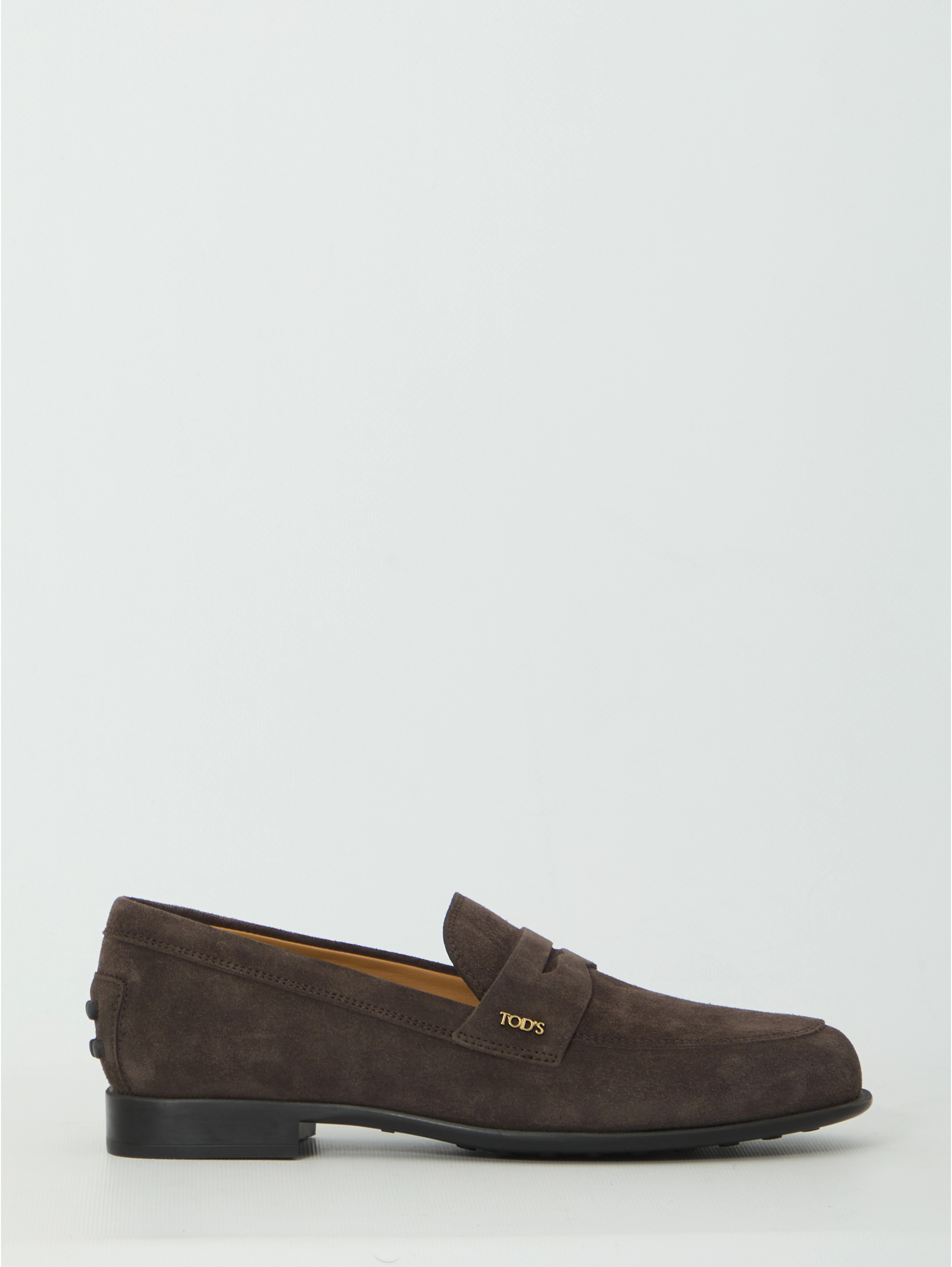 Brown suede loafers