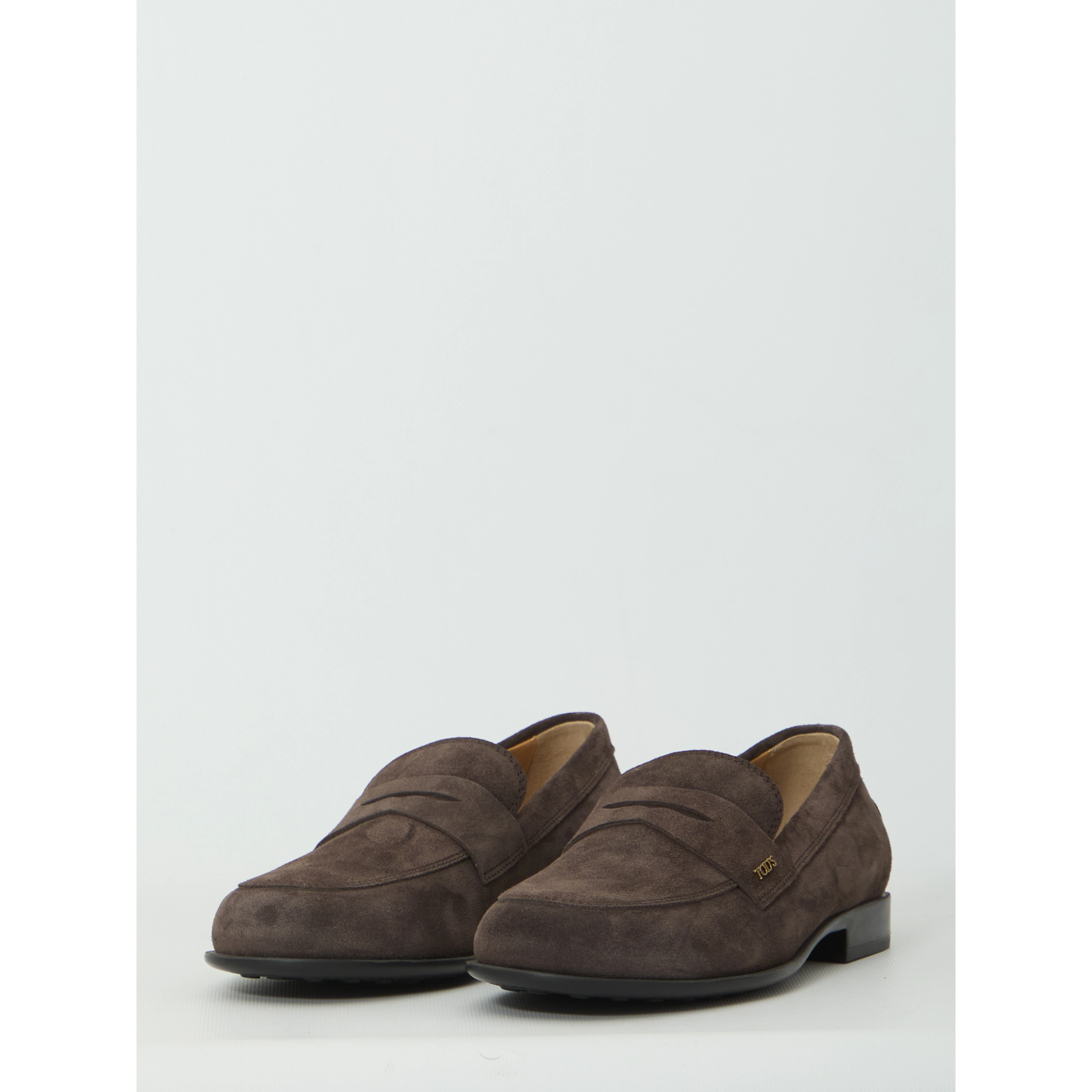 Brown suede loafers