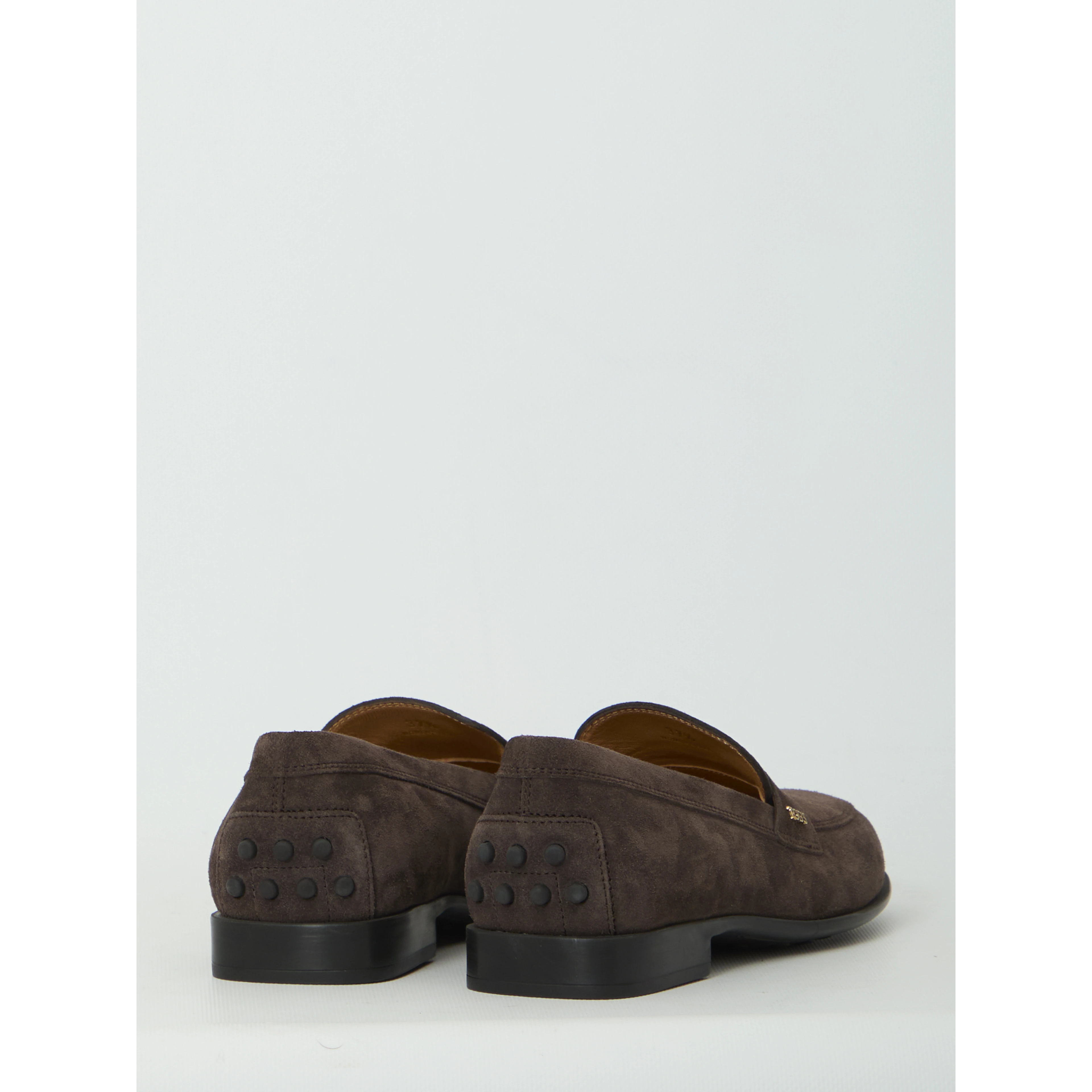 Brown suede loafers