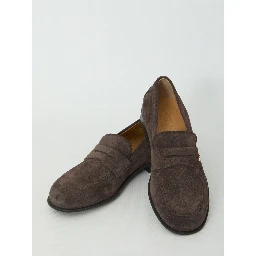 Brown suede loafers