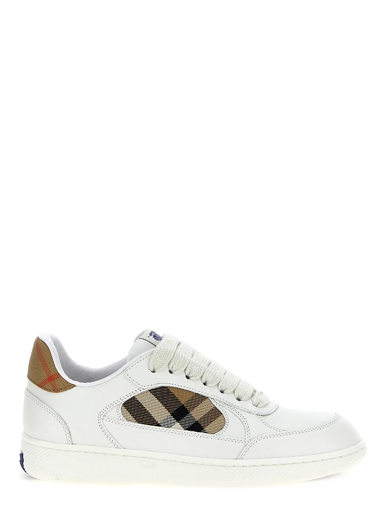 Beige Leather Low Top Sneakers