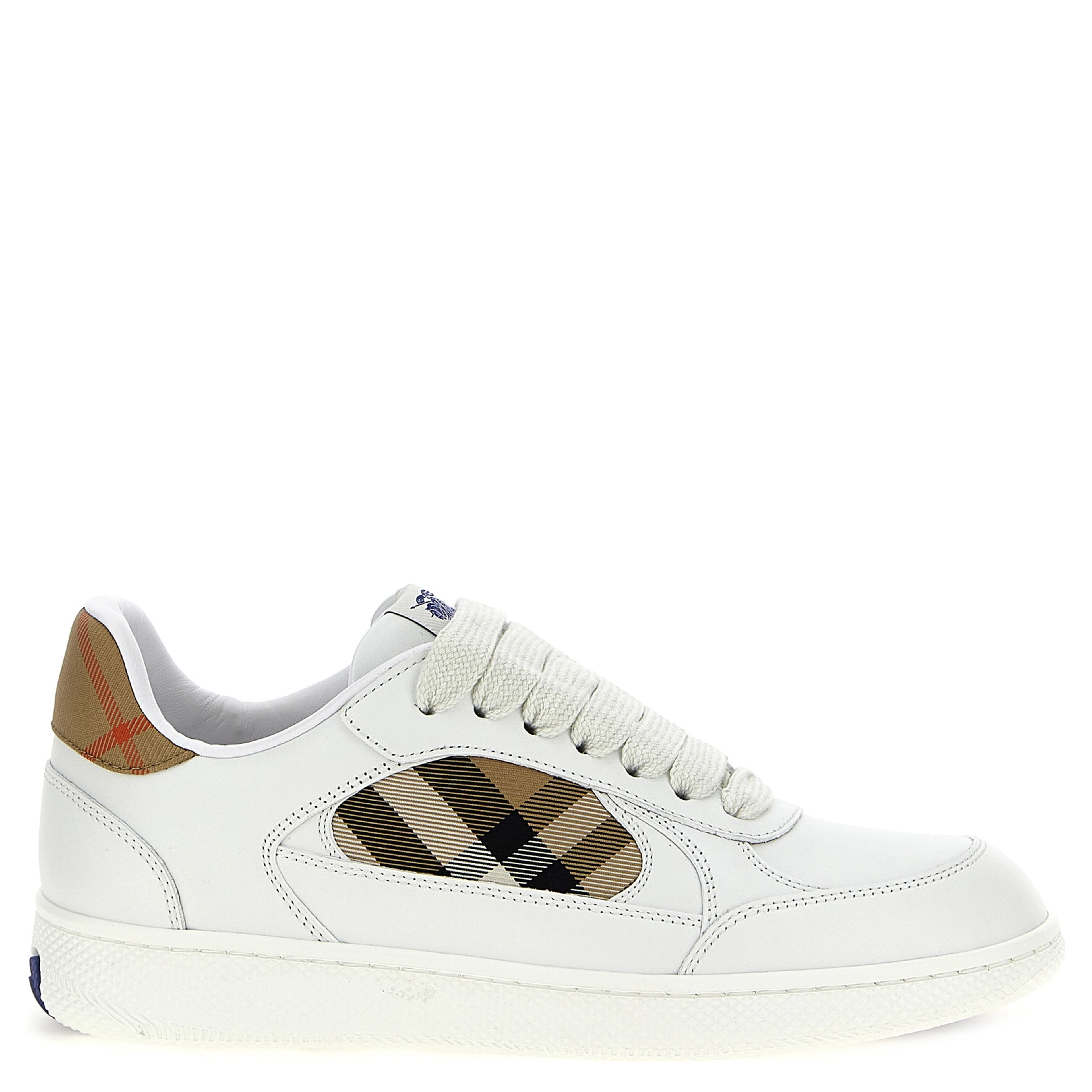Beige Leather Low Top Sneakers