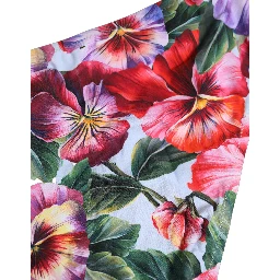 White Floral Print Nylon Beachwear Bikini Bottom