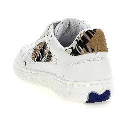 Beige Leather Low Top Sneakers