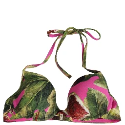Fuchsia Pink Fig Print Beachwear Bikini Top