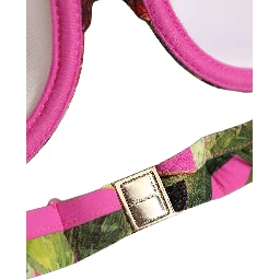 Fuchsia Pink Fig Print Beachwear Bikini Top