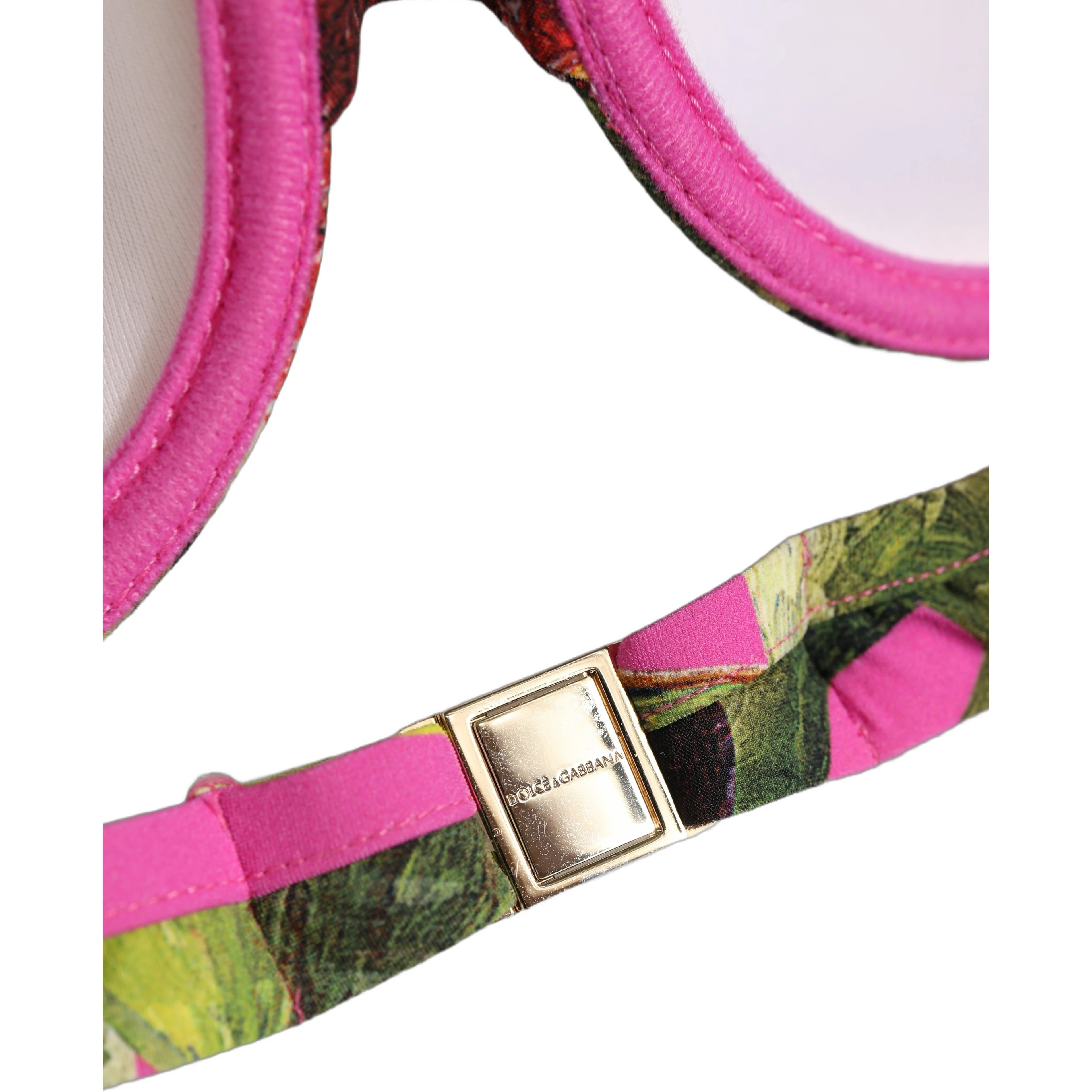 Fuchsia Pink Fig Print Beachwear Bikini Top