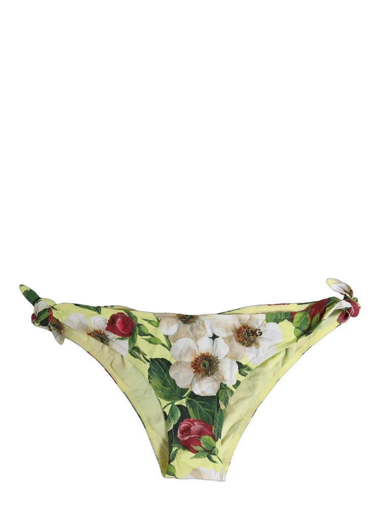 Yellow Floral Print Nylon Beachwear Bikini Bottom alternative