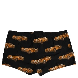 Black Car Print Swim Trunk Beachwear Swimwear