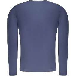 Blue Cotton Men T-Shirt