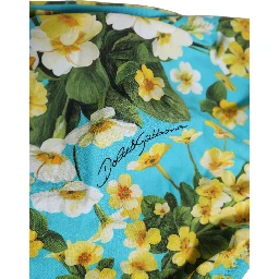Blue Floral Print Nylon Beachwear Bikini Bottom