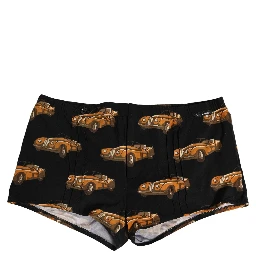 Black Car Print Swim Trunk Beachwear Swimwear