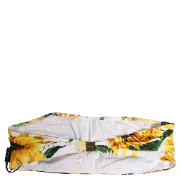 White Sunflower Print Bandeau Beachwear Bikini Top
