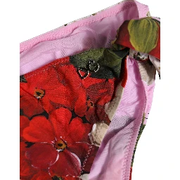 Pink Floral Tie Sides Beachwear Bikini Bottom