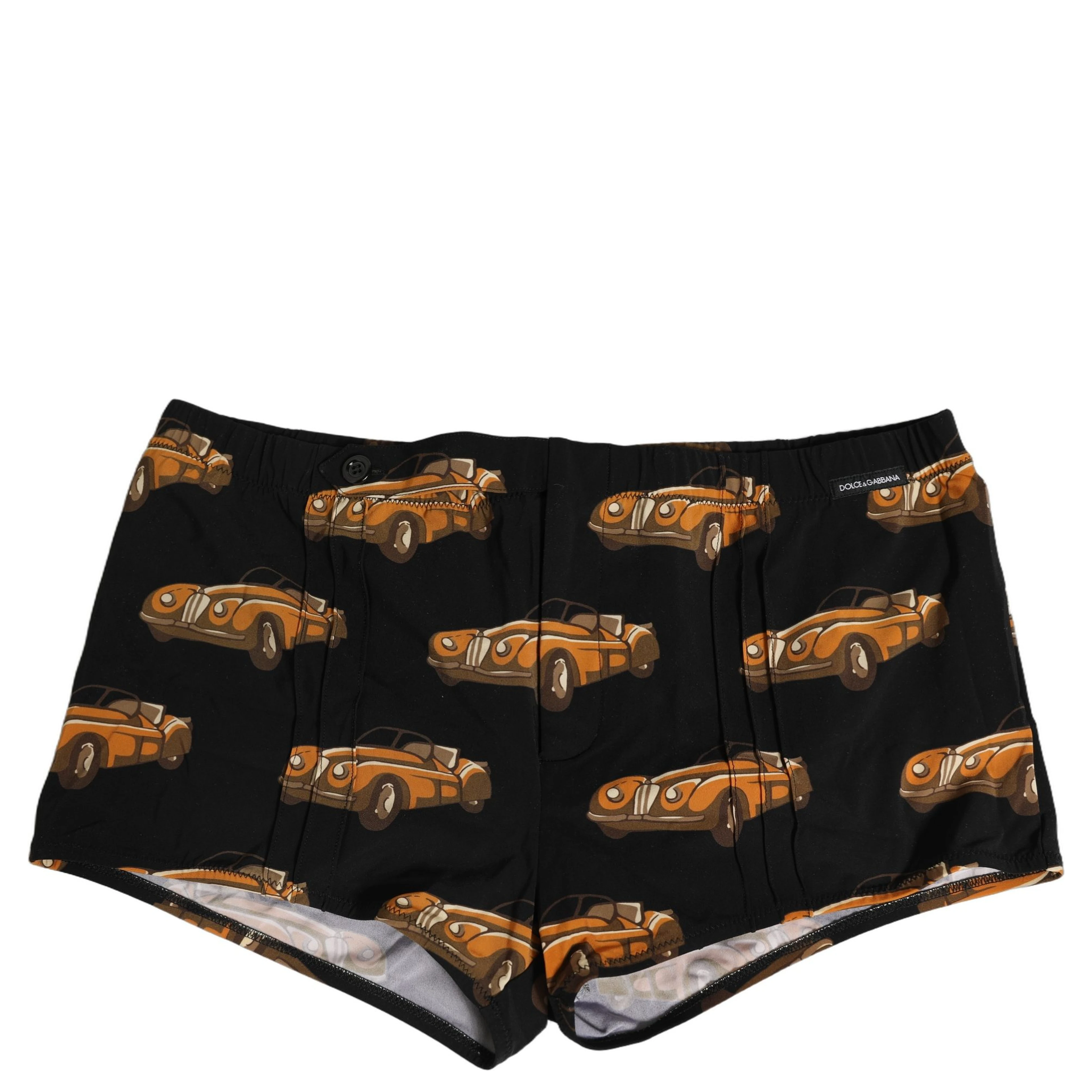 Black Car Print Swim Trunk Beachwear Swimwear
