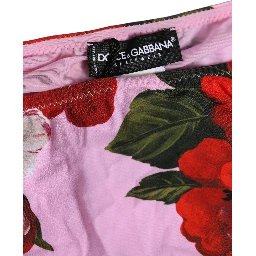 Pink Floral Tie Sides Beachwear Bikini Bottom