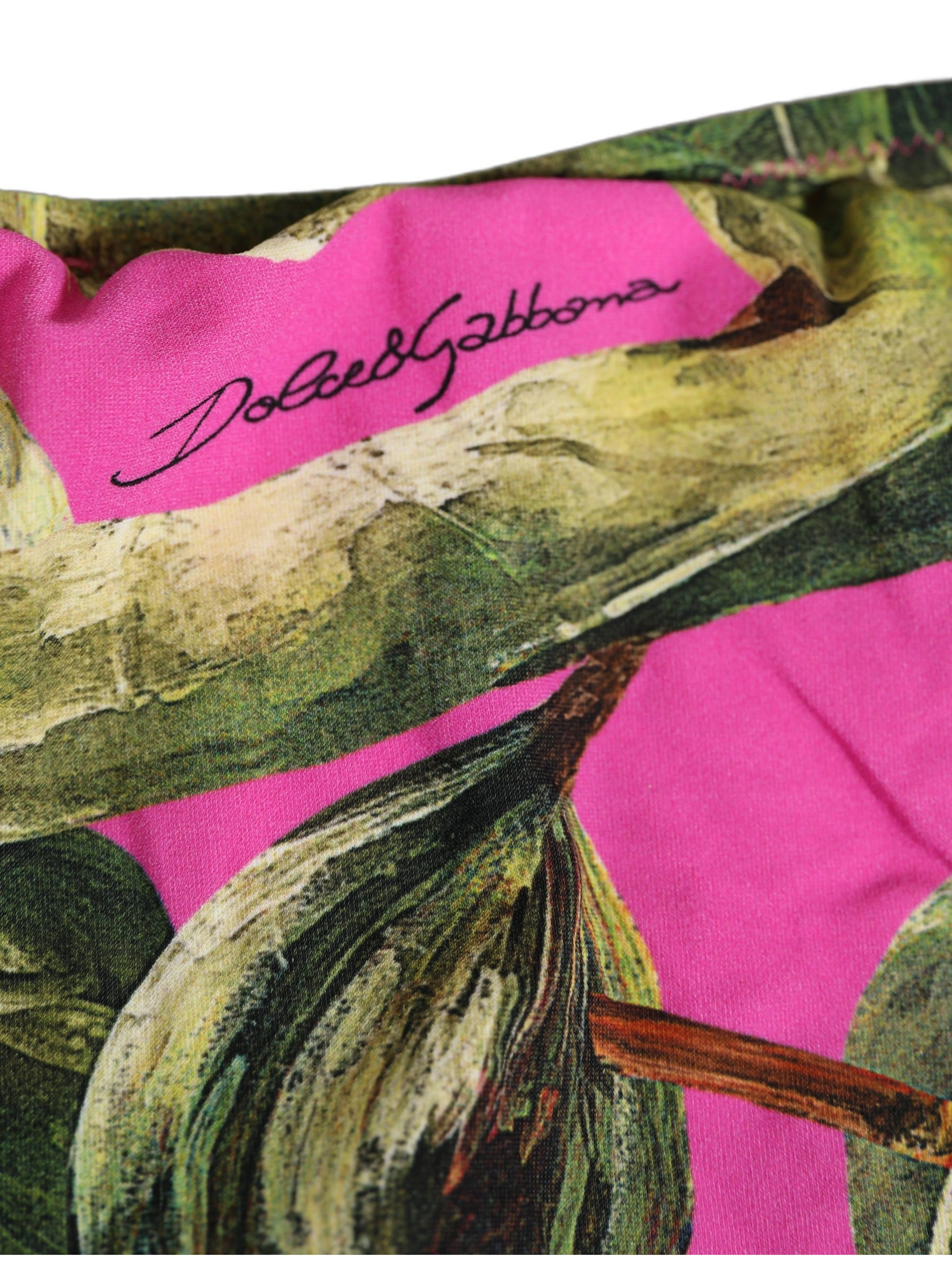 Fuchsia Pink Fig Print Beachwear Bikini Bottom