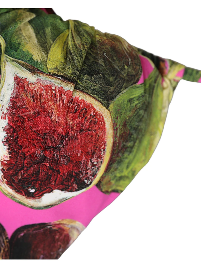 Fuchsia Pink Fig Print Beachwear Bikini Top