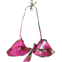 Fuchsia Pink Fig Print Beachwear Bikini Top