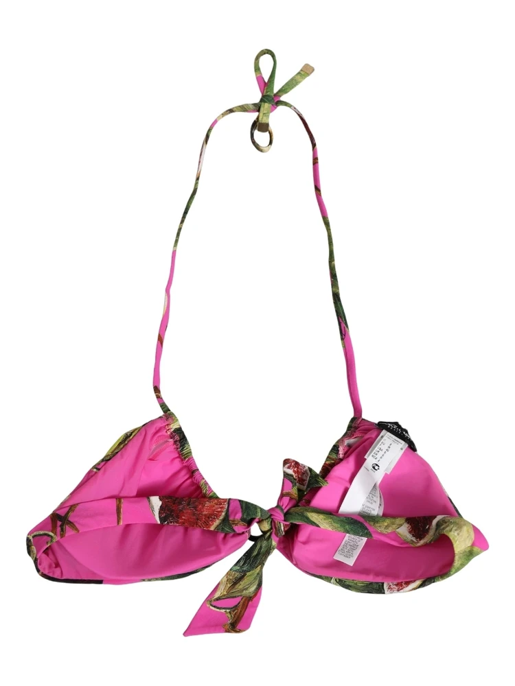 Fuchsia Pink Fig Print Beachwear Bikini Top alternative