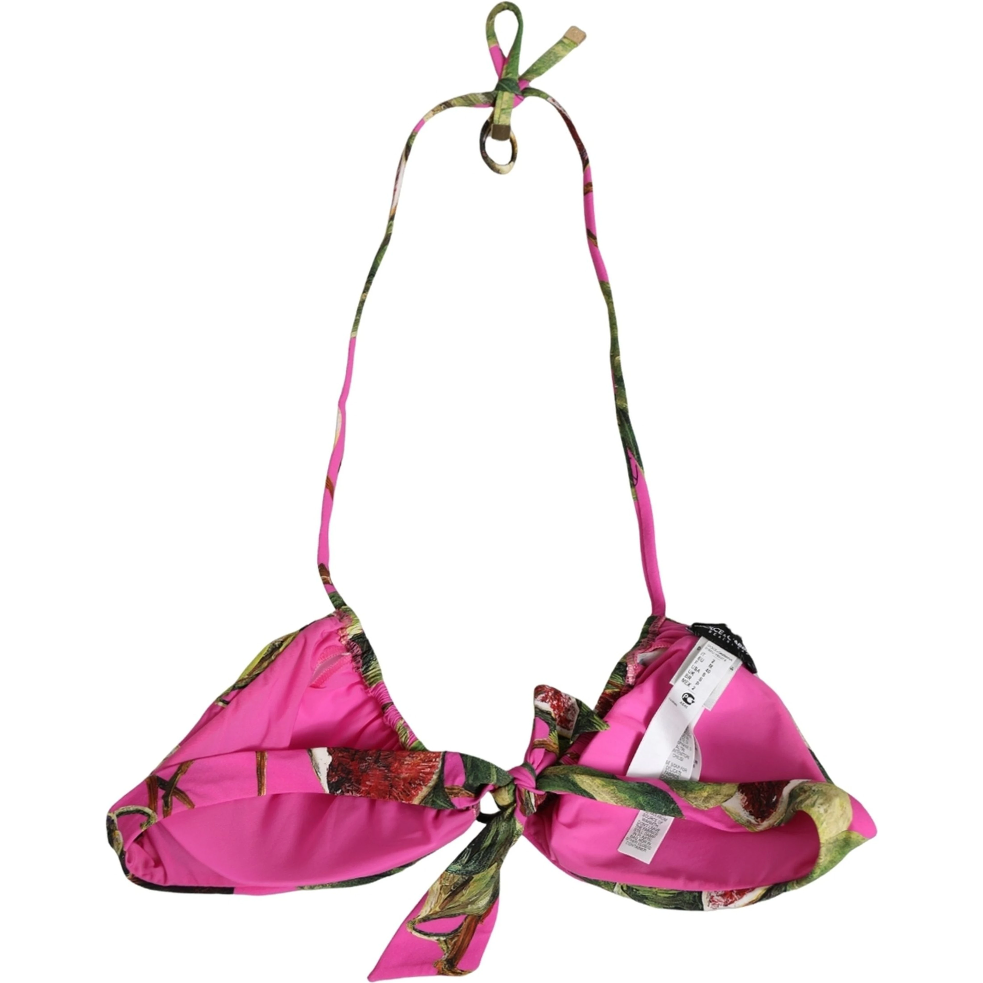 Fuchsia Pink Fig Print Beachwear Bikini Top