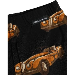 Black Car Print Swim Trunk Beachwear Swimwear