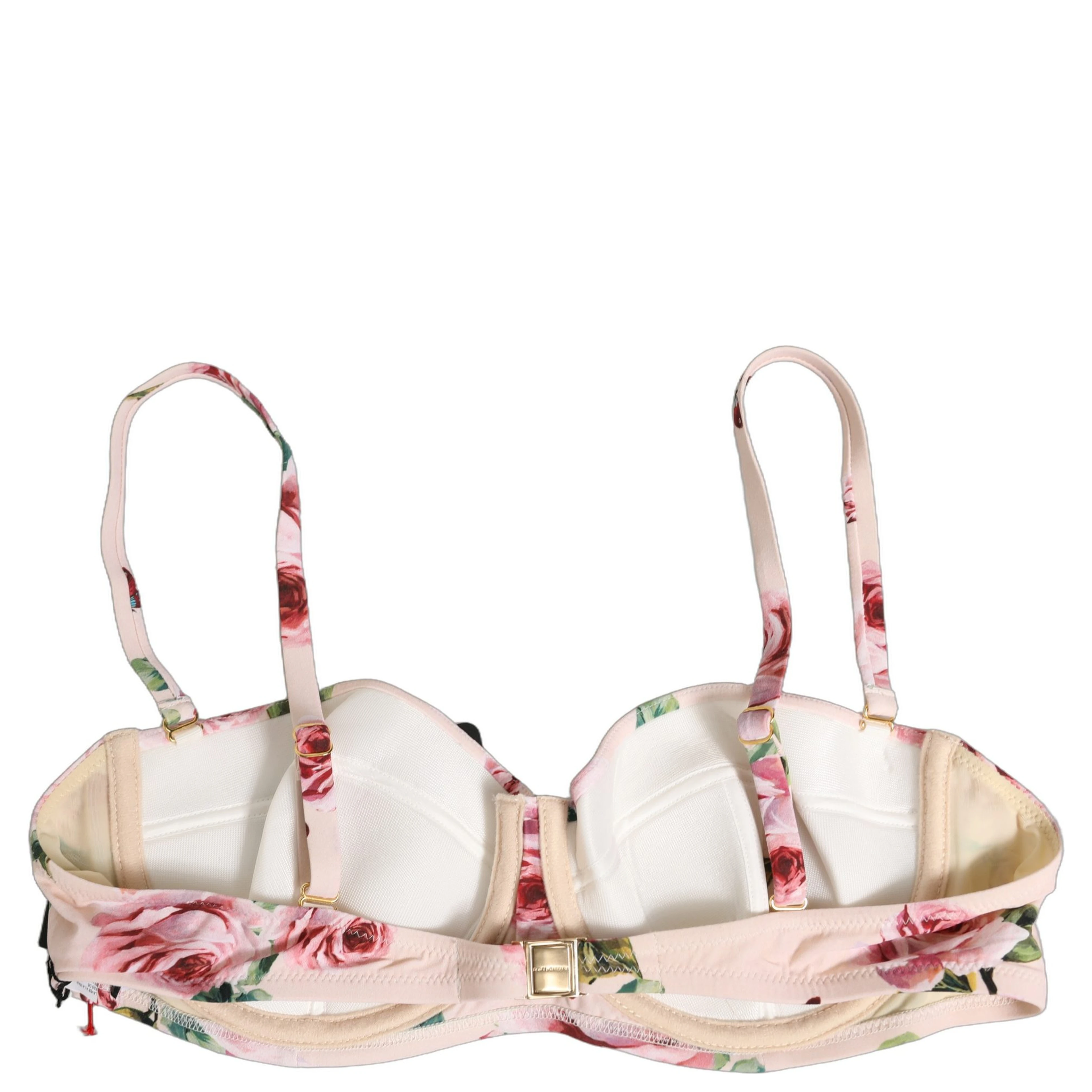 Pink Floral Print Underwire Beachwear Bikini Top