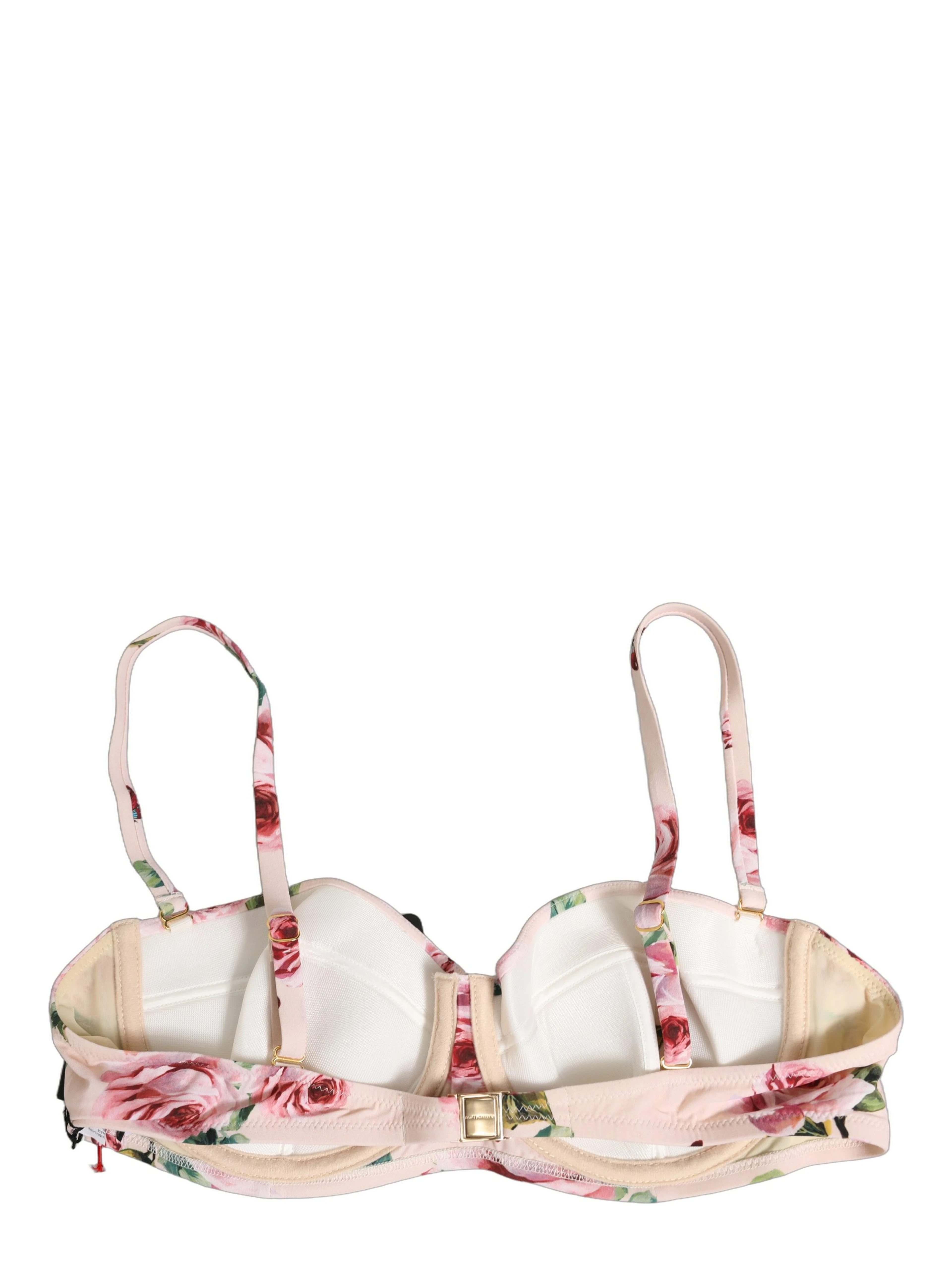 Pink Floral Print Underwire Beachwear Bikini Top