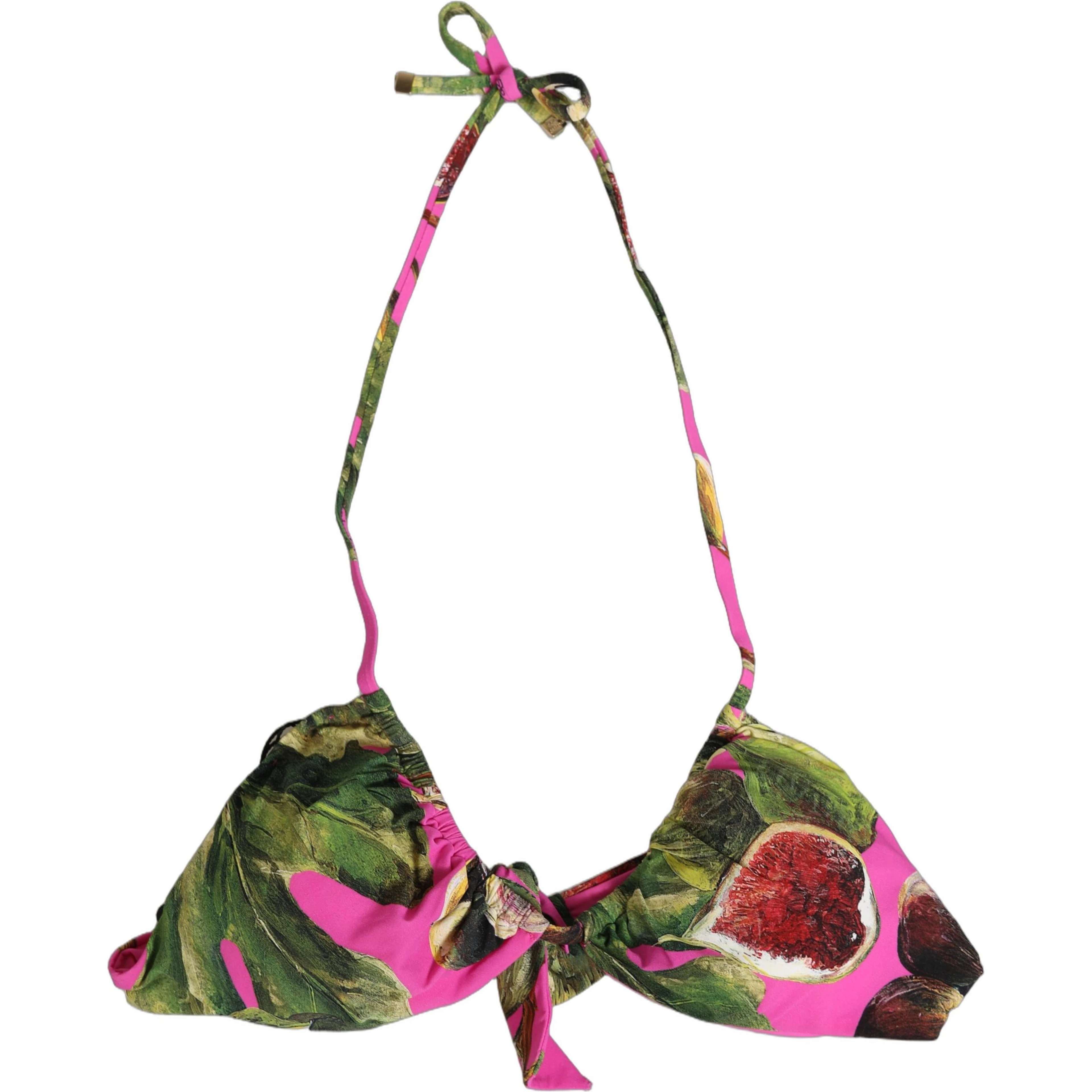 Fuchsia Pink Fig Print Beachwear Bikini Top