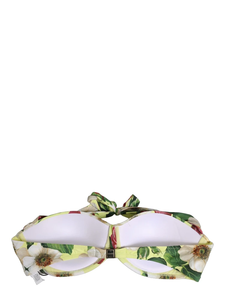 Yellow Floral Halter Nylon Beachwear Bikini Top alternative