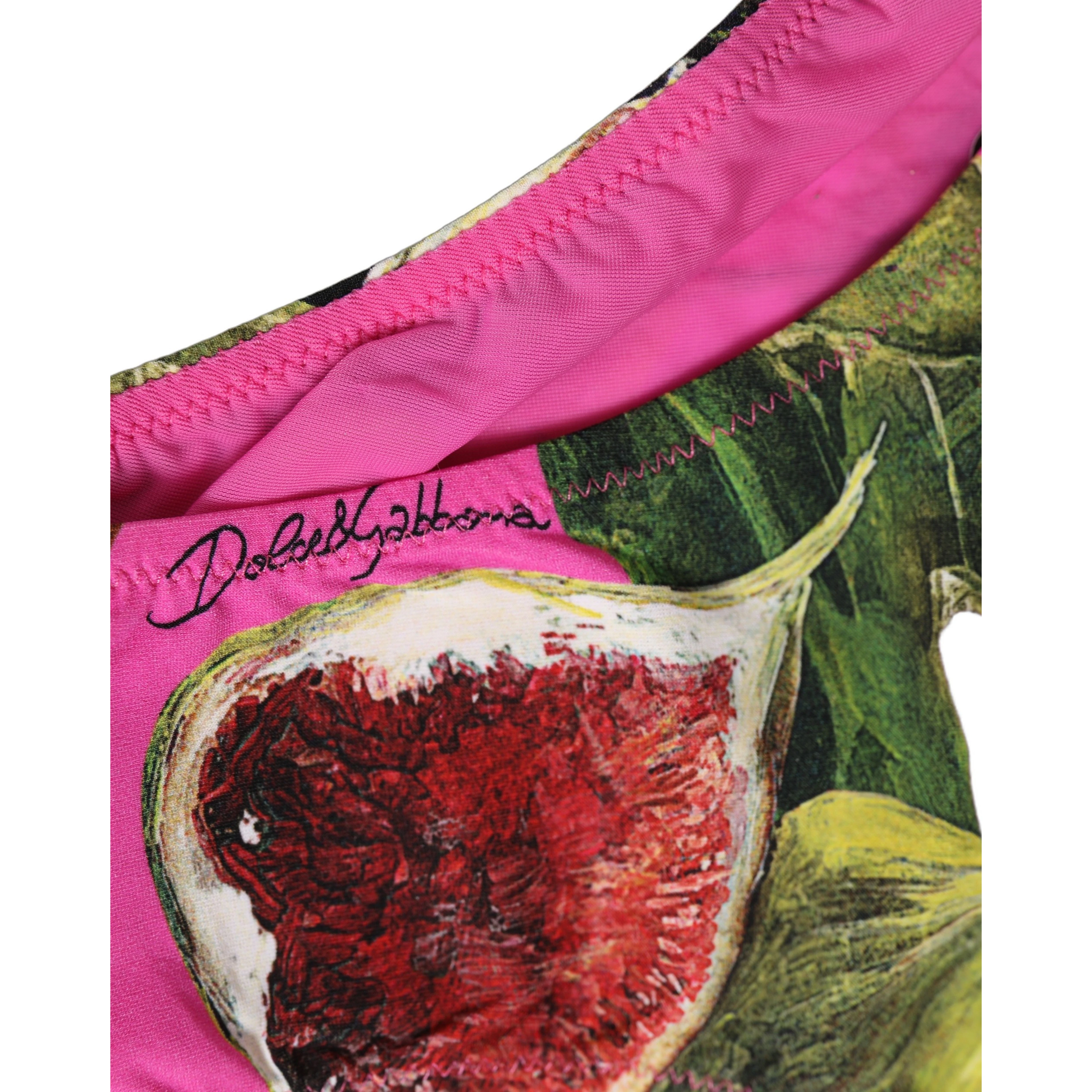Fuchsia Pink Fig Print Beachwear Bikini Bottom