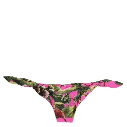 Fuchsia Pink Fig Print Beachwear Bikini Bottom