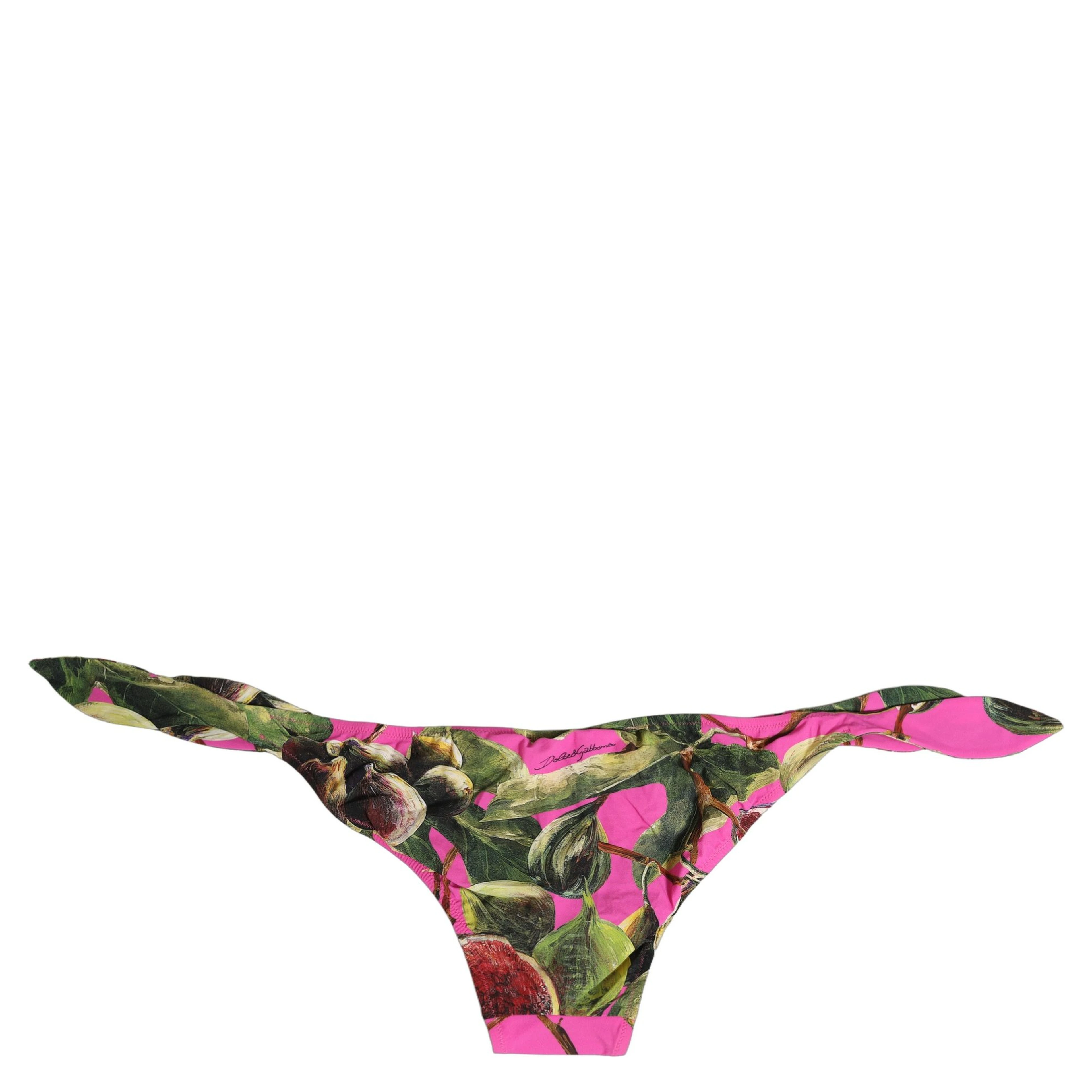 Fuchsia Pink Fig Print Beachwear Bikini Bottom