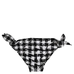 Black White Checkered Beachwear Bikini Bottom
