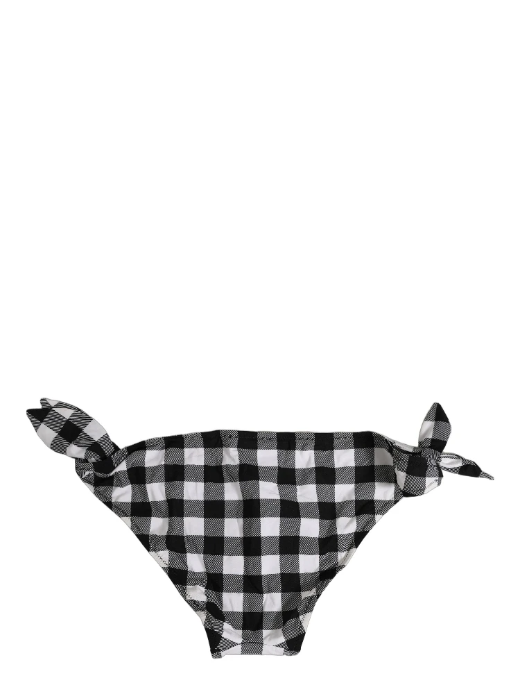 Black White Checkered Beachwear Bikini Bottom